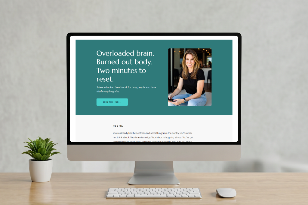 Candice's redesigned sales page on desktop
